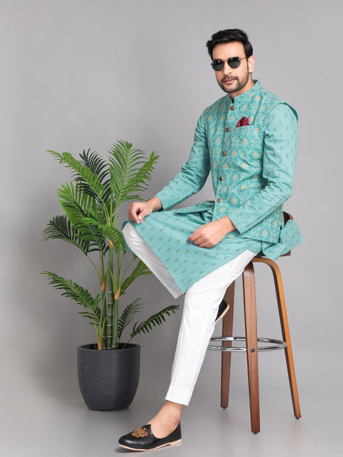 KHADI LINEN GLOSS PRINTED JACKET