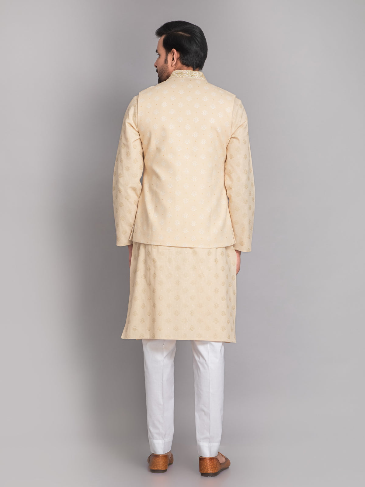 SUTI MENS KHADI LINEN 3D PRINTED JACKET