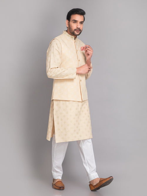 SUTI MENS KHADI LINEN 3D PRINTED JACKET