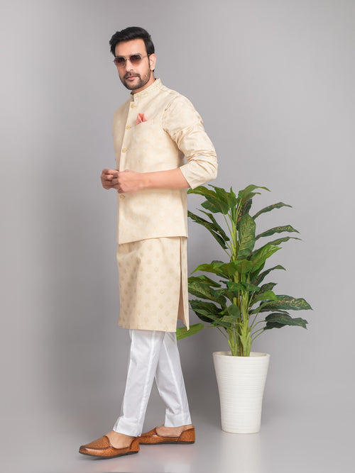 SUTI MENS KHADI LINEN 3D PRINTED JACKET