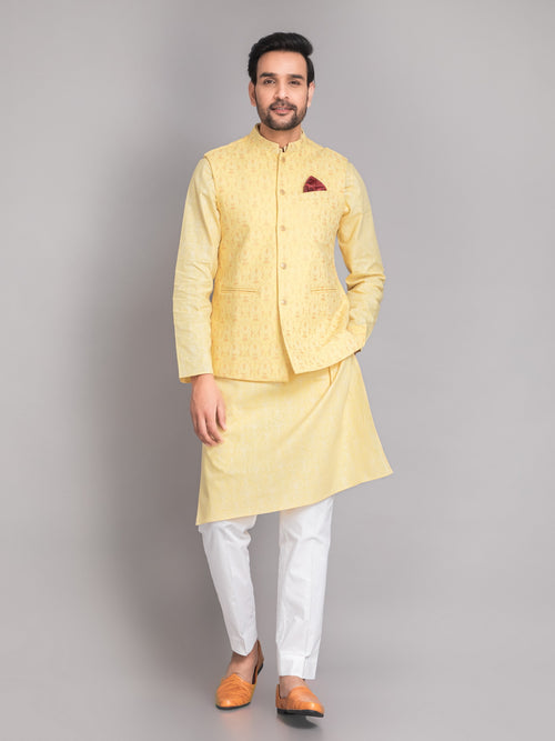 SUTI MEN'S KHADI LINEN 3D GLOSS PRINTED JACKET