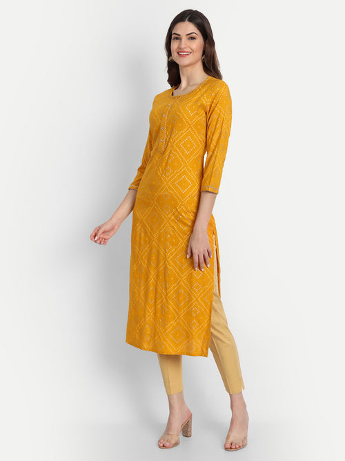 BANDHEJ PRINTED LONG KURTI