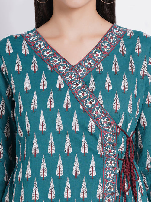 Mul Cotton Angrakha Kurta with Hand Embellishments