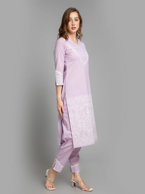 SUTI WOMEN COTTON KHADI PRINTED 3 PCS KURTA SET