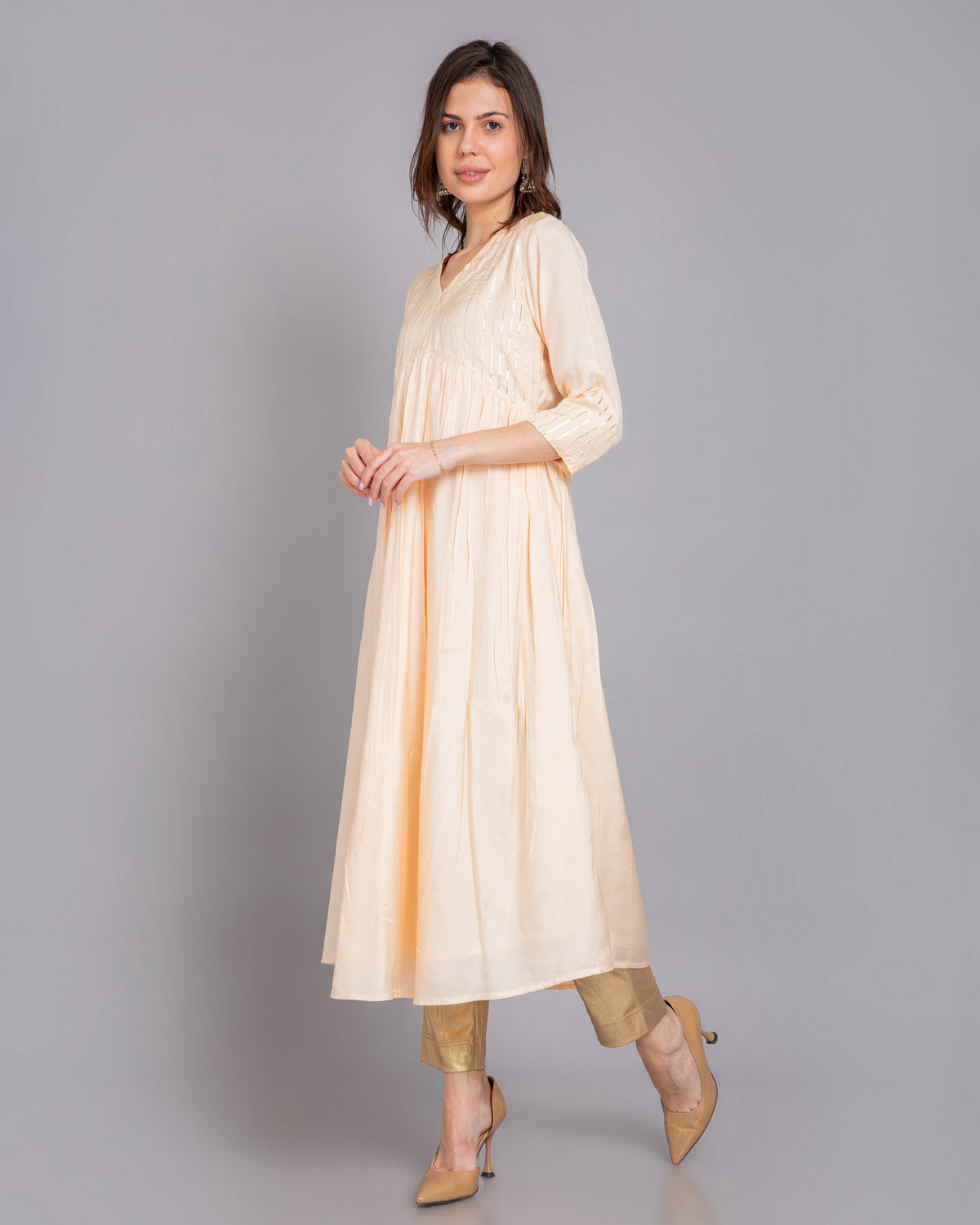 Alia Cut Kurti in Rich Silk with Gota Work