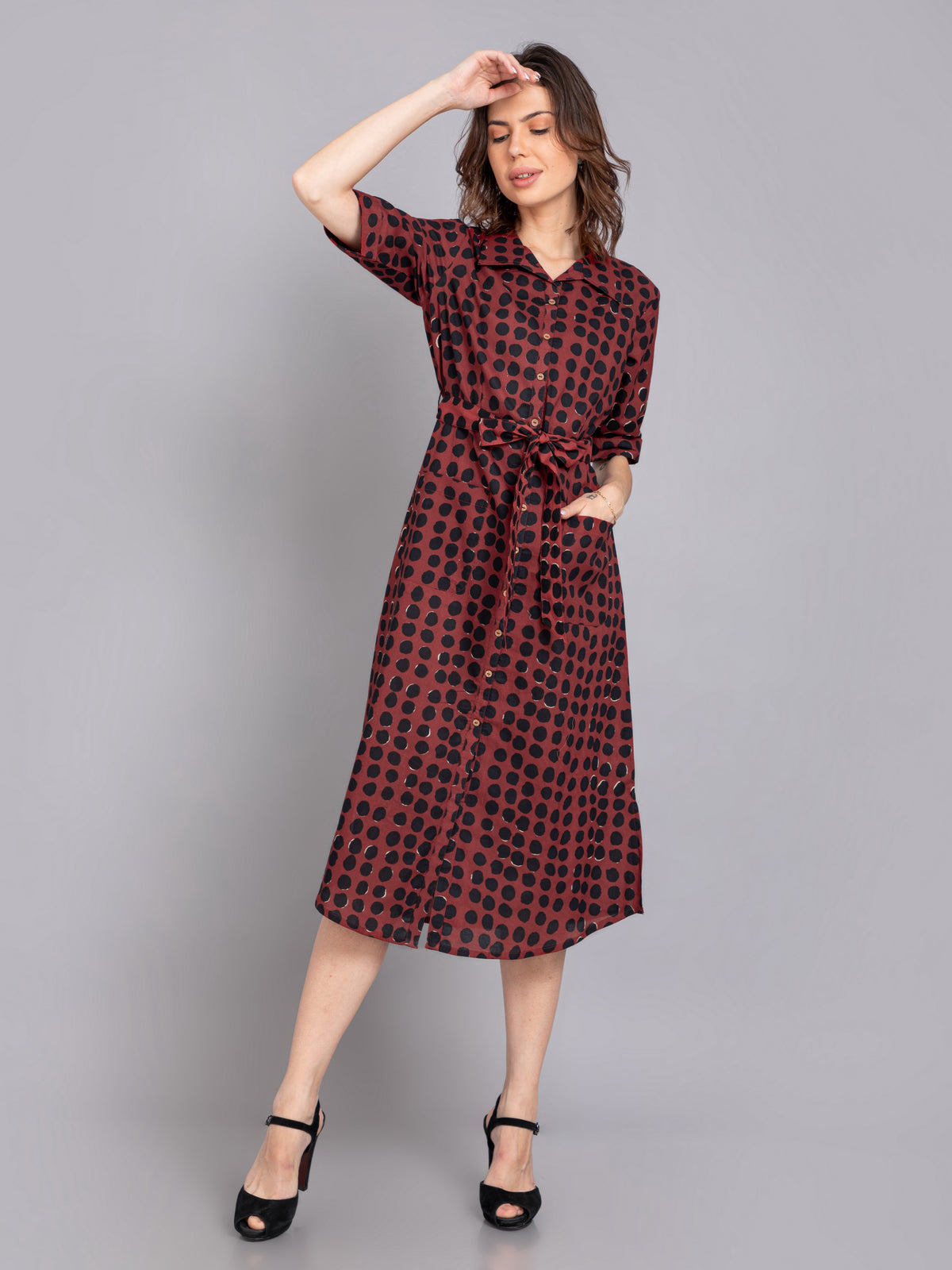 Mul cotton Casual Day Out Printed A-Line Dress