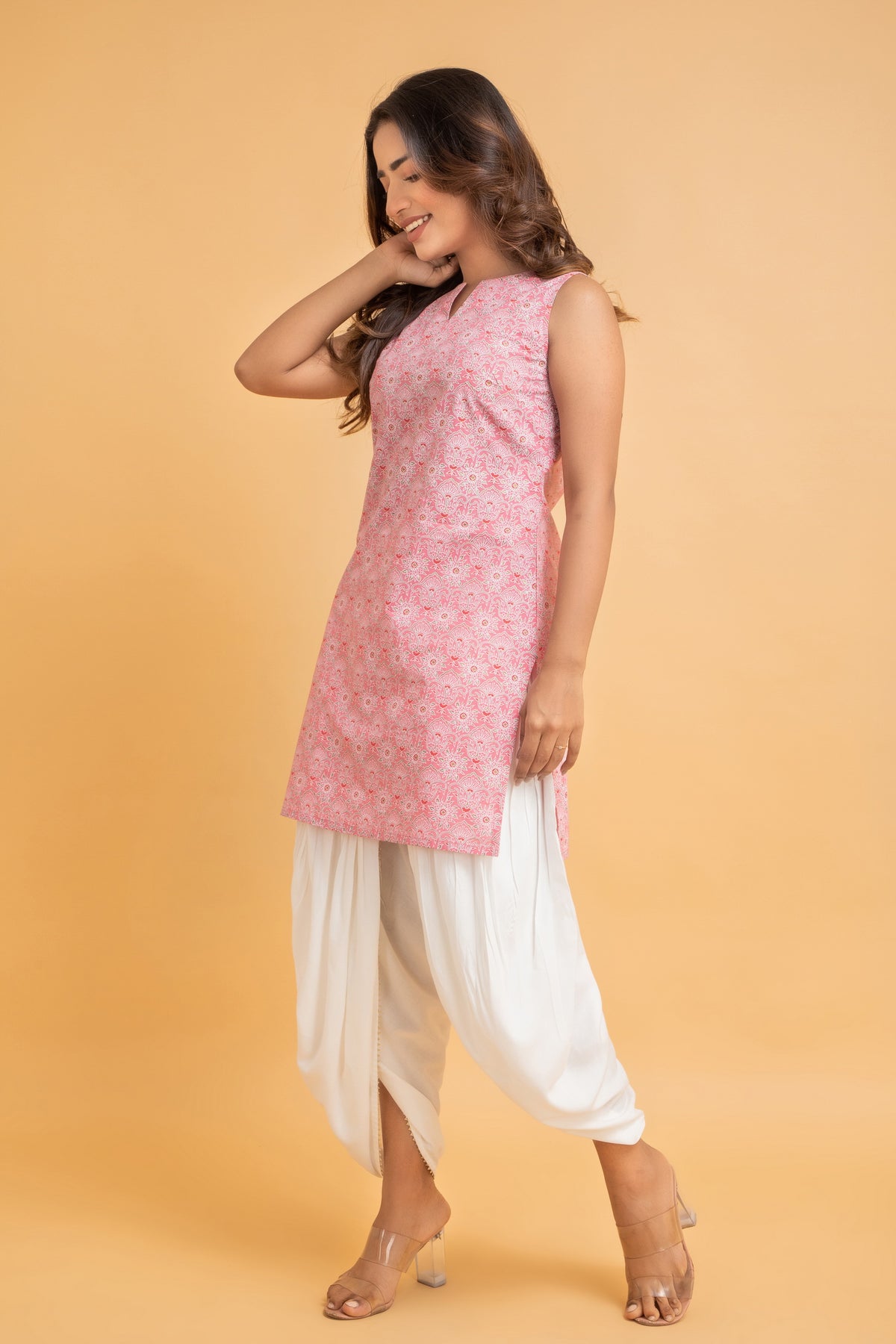 Mul Cotton Khadi Print Straight Kurta Set