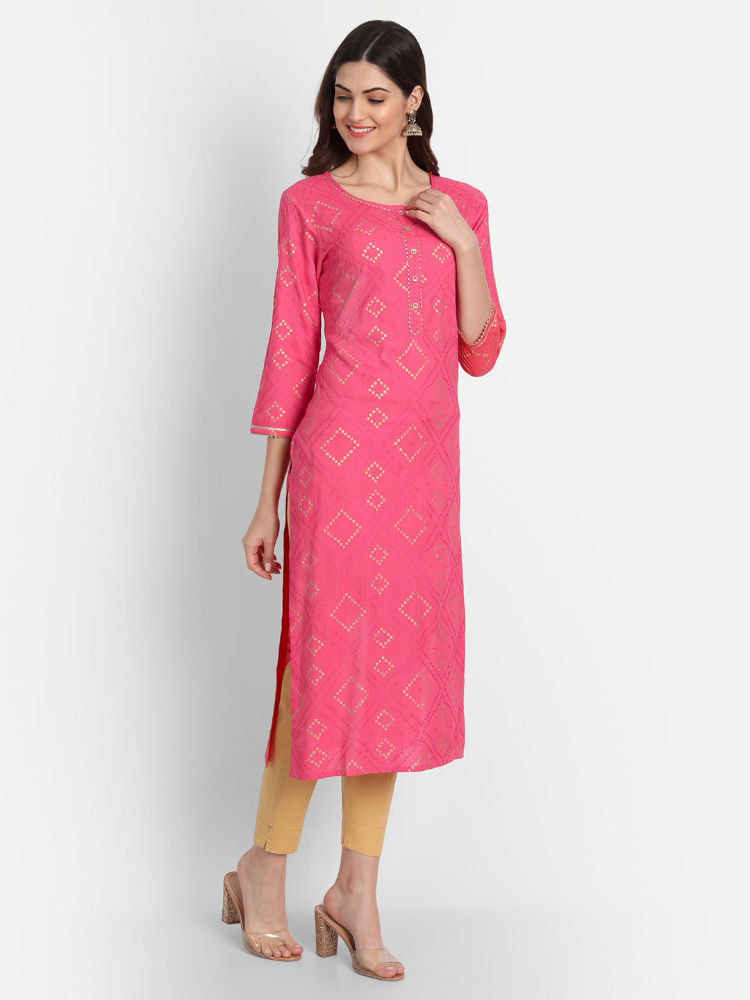 BANDHEJ PRINTED LONG KURTI