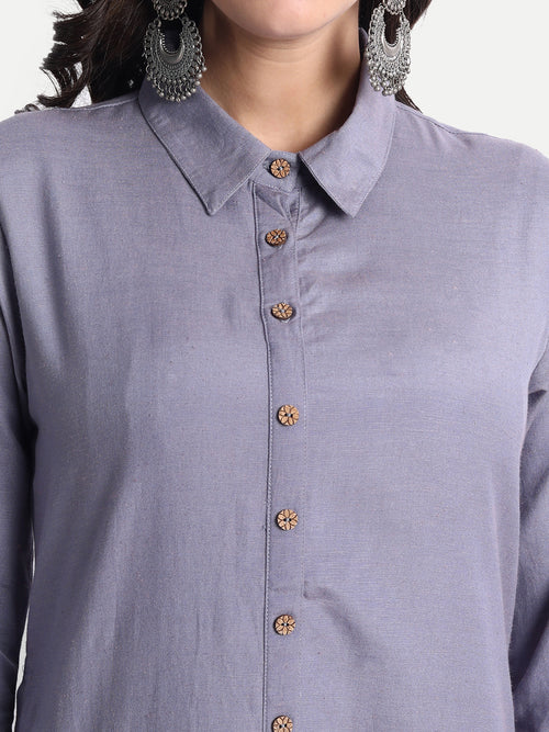 Rayon Linen Shirt Style Tunic