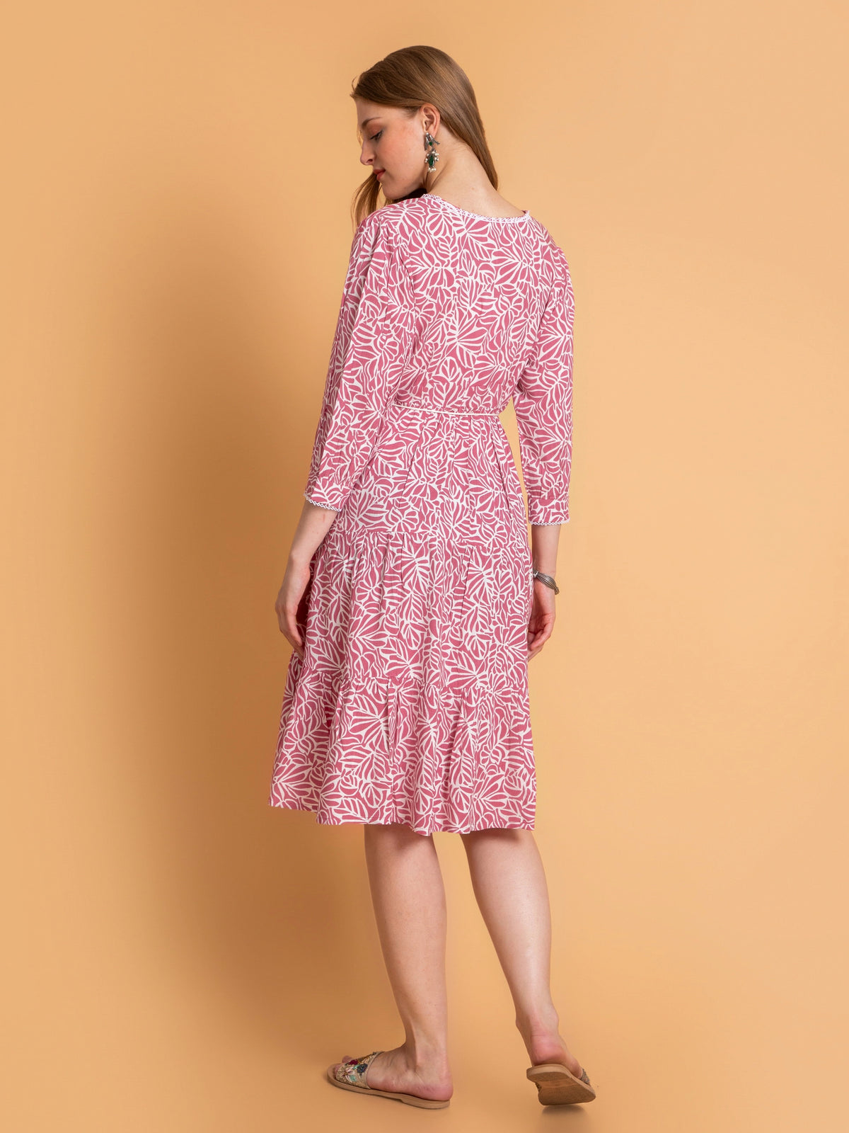 Mid Length Tiered Dress With Dori Latkan and Lace Details