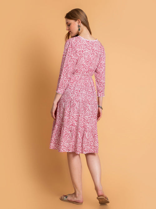 Mid Length Tiered Dress With Dori Latkan and Lace Details