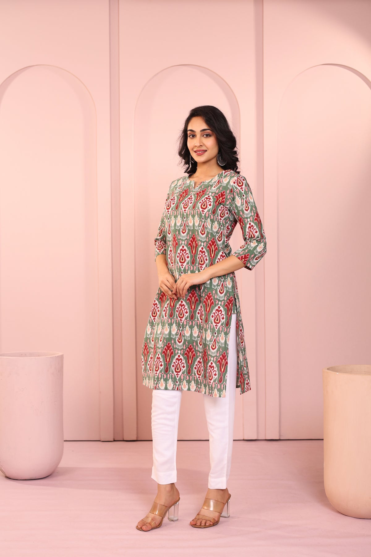 IKKAT PRINTED DAYOUT KURTI