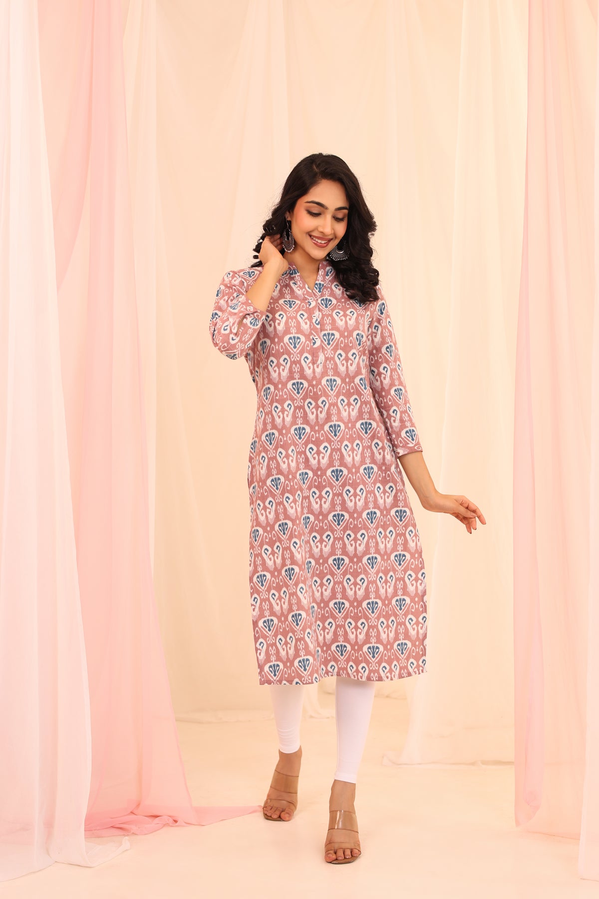 IKKAT PRINTED DAYOUT KURTI