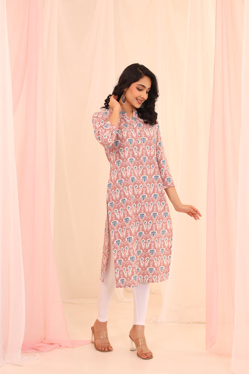 IKKAT PRINTED DAYOUT KURTI