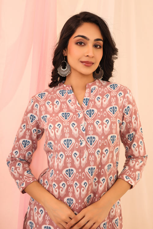 IKKAT PRINTED DAYOUT KURTI