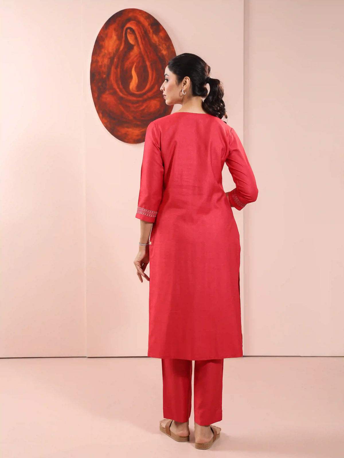 TUSSER SILK KANTHA EMBROIDERED KURTI