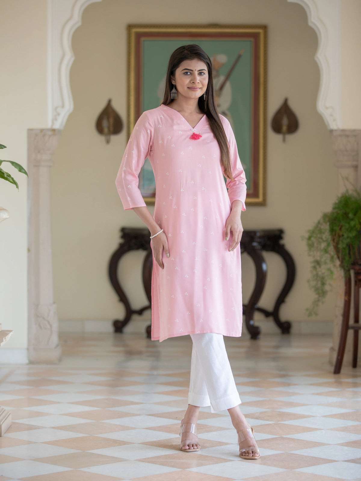 KHADI PRINTED STRAIGHT KURTI