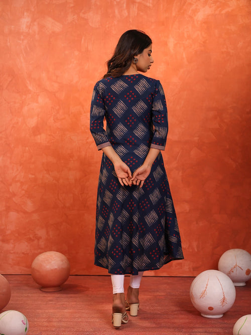 DABU PRINTED LONG BIAS DRESS