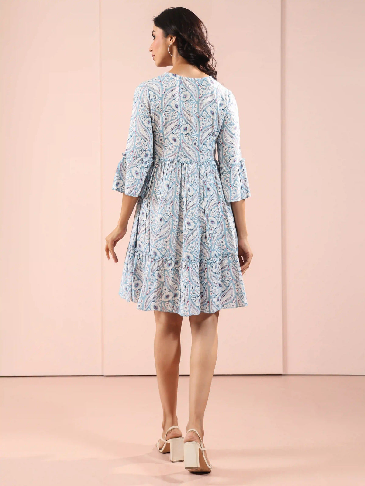 Printed Tiered Alya Cut Dress
