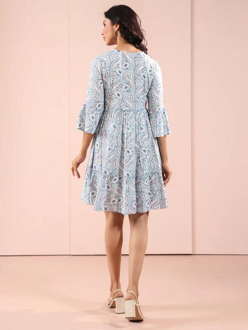 Printed Tiered Alya Cut Dress