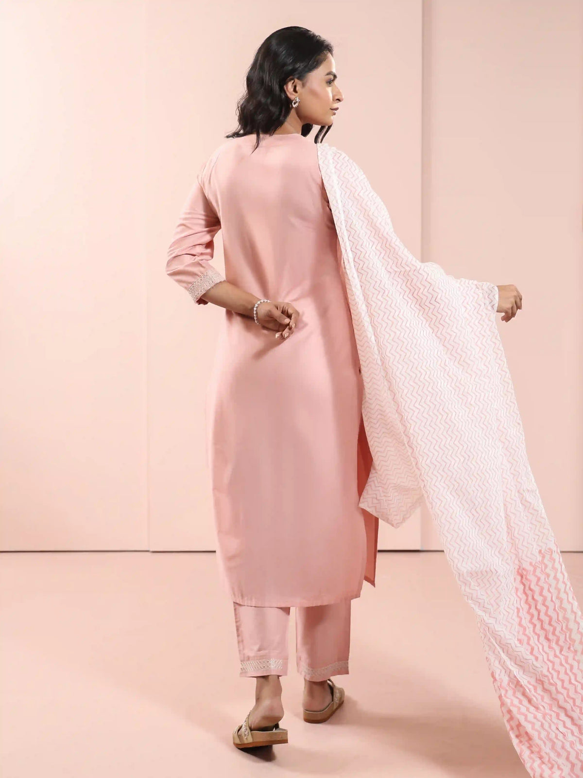 3PC SEQUENCE EMBROIDERY KURTA SET WITH FANCY DUPATTA