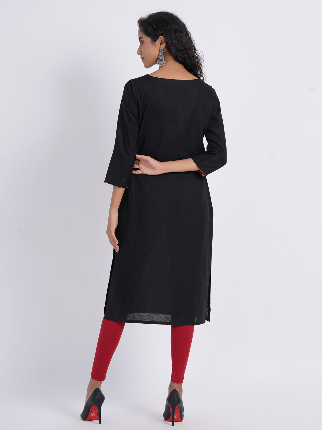 WORK WEAR STRAIGHT KURTI WITH PLACKET DETAILS