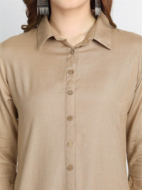 Rayon Linen Shirt Style Tunic