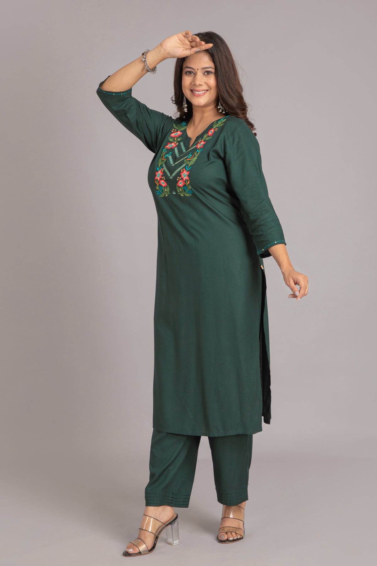 Embroidered Rayon 2Pc Kurta Set