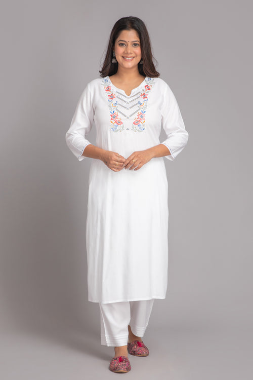 Embroidered Rayon 2Pc Kurta Set