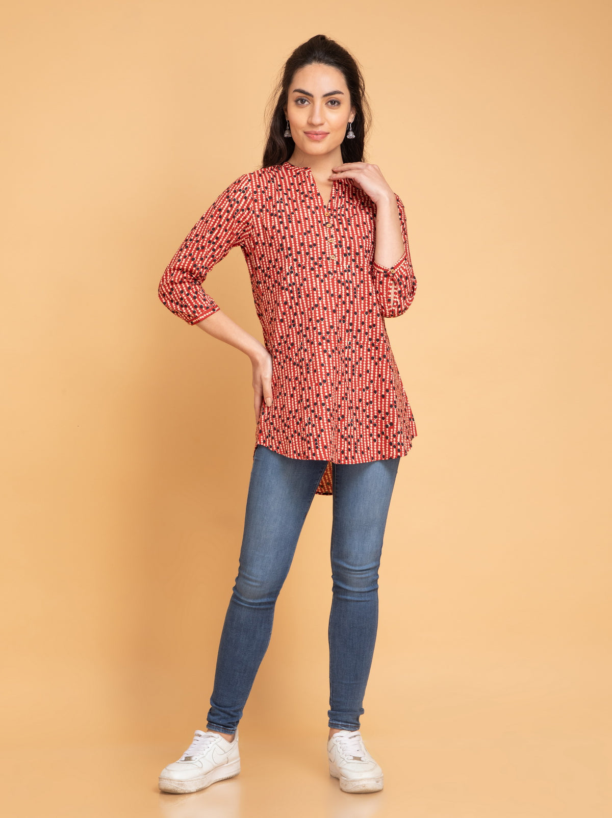 Mul Cotton Printed High-Low Top