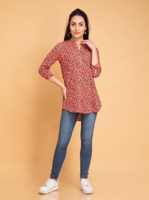 Mul Cotton Printed High-Low Top