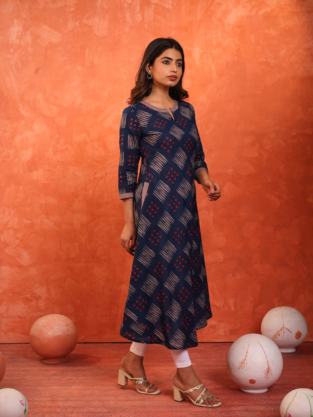 DABU PRINTED LONG BIAS DRESS