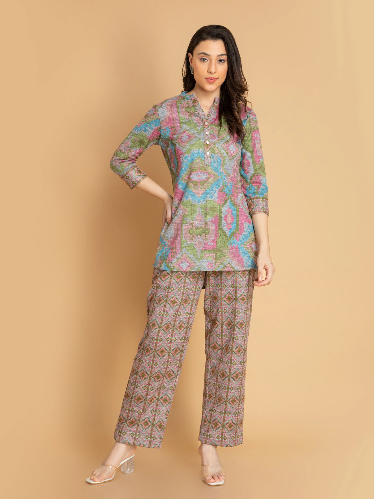 KARACHI DIGITAL IKKAT PRINTED CO-ORD SET