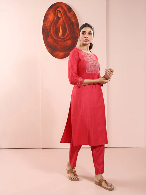 TUSSER SILK KANTHA EMBROIDERED KURTI