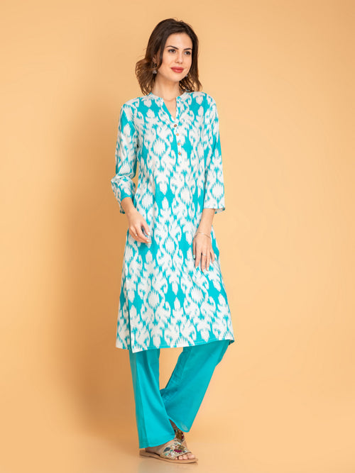 RAYON DAILY WEAR CONTEMPORARY PRINTED LONG KURTA