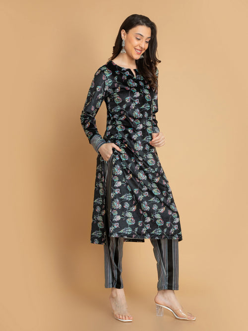 VELVET DIGITAL PRINTED 3PC SUIT SET