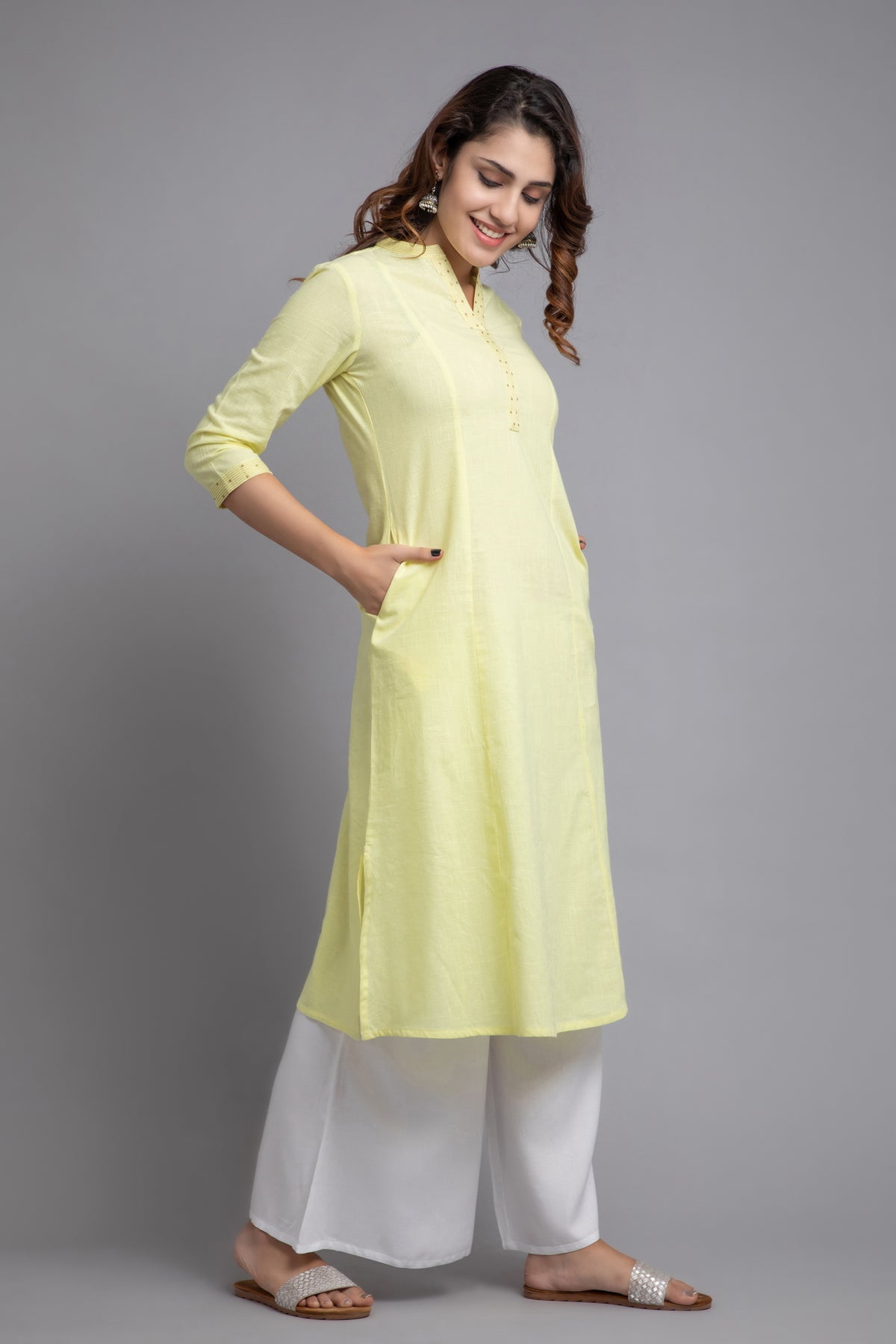 Kalidar Straight Long Kurti with Intricate Embroidery