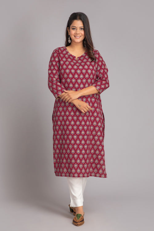 Casual Day Out Bagru Printed Long Kurti