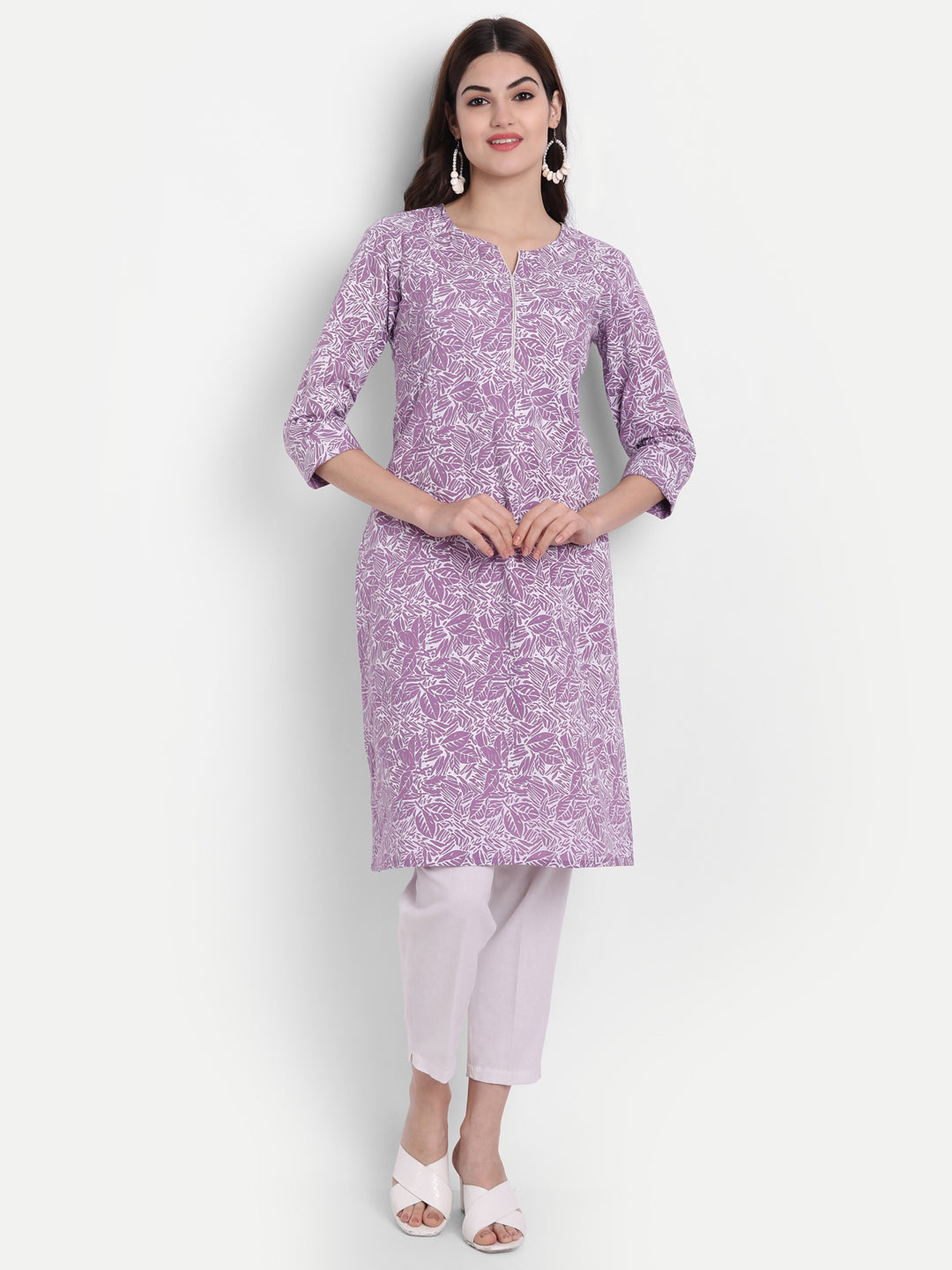 SUTI WOMEN COTTON KHADI PRINTED LONG KURTI