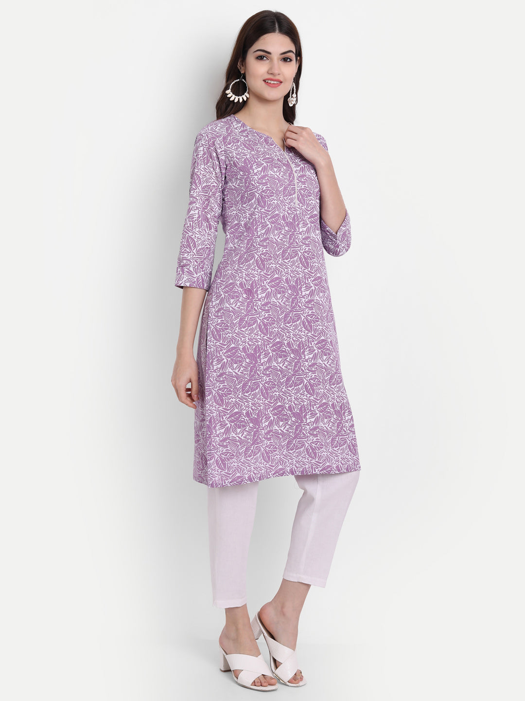 SUTI WOMEN COTTON KHADI PRINTED LONG KURTI