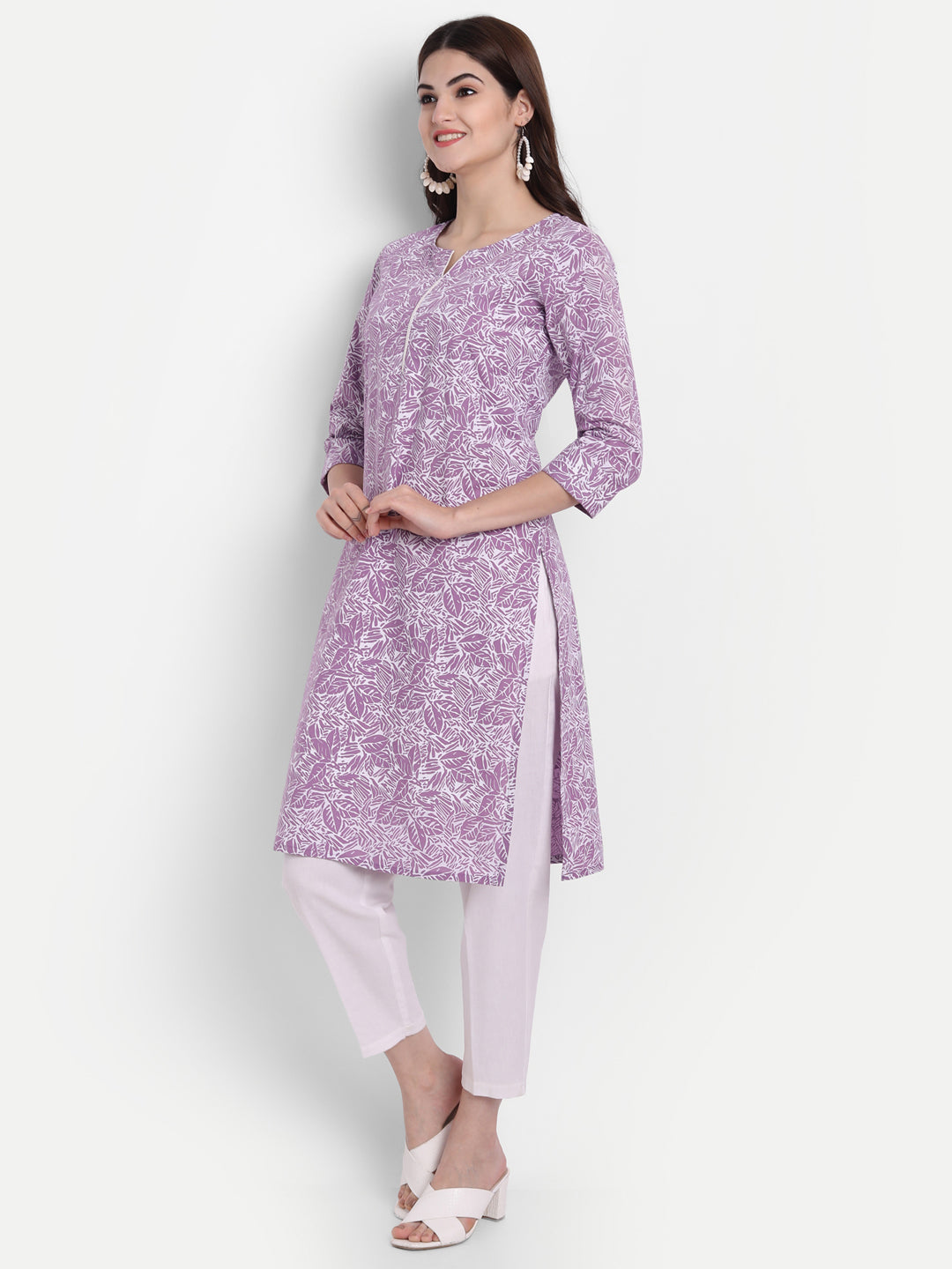 SUTI WOMEN COTTON KHADI PRINTED LONG KURTI