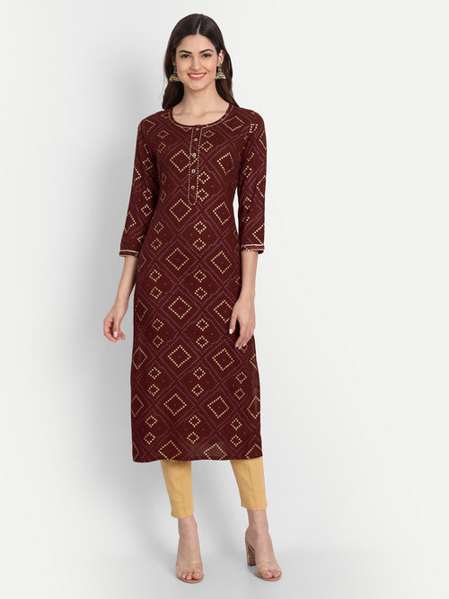 BANDHEJ PRINTED LONG KURTI