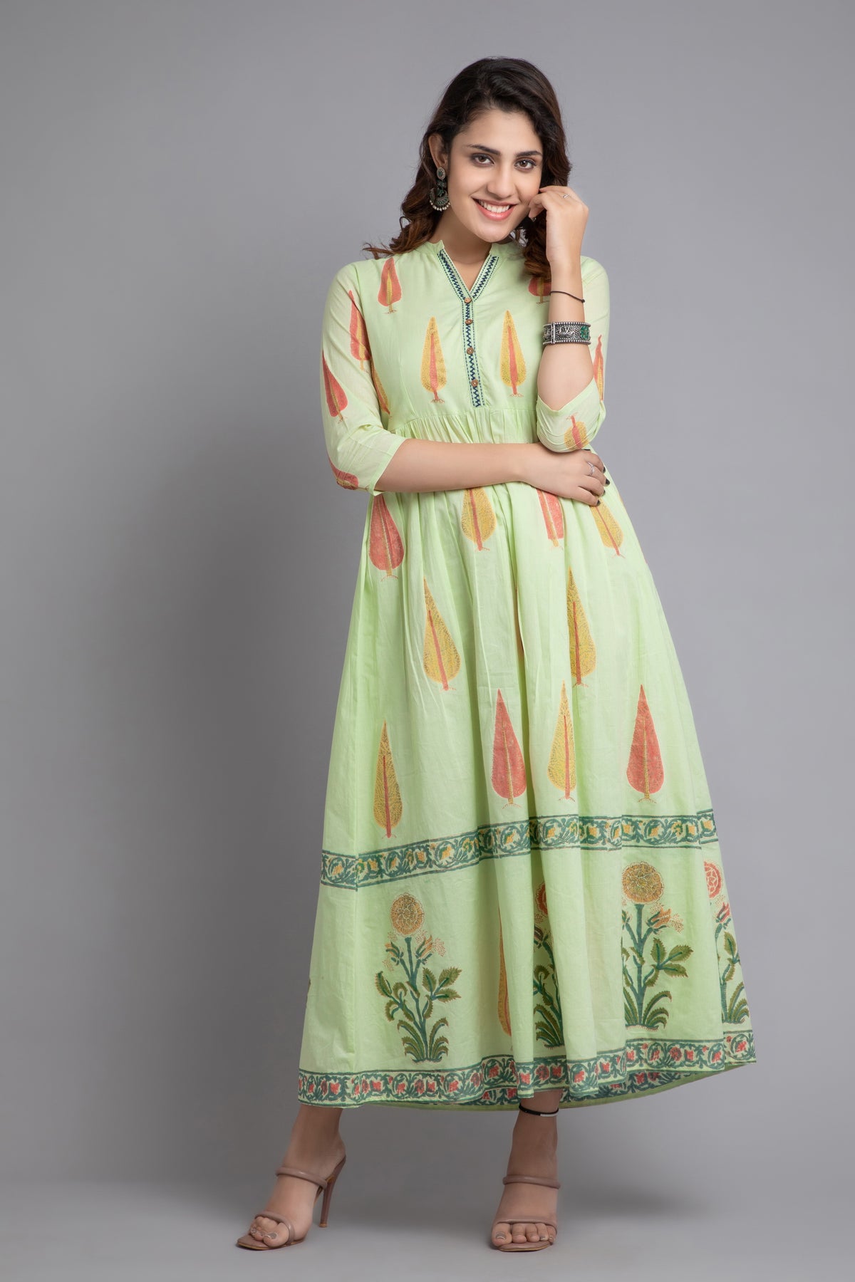 HAND BLOCK PRINTED LONG DRESS