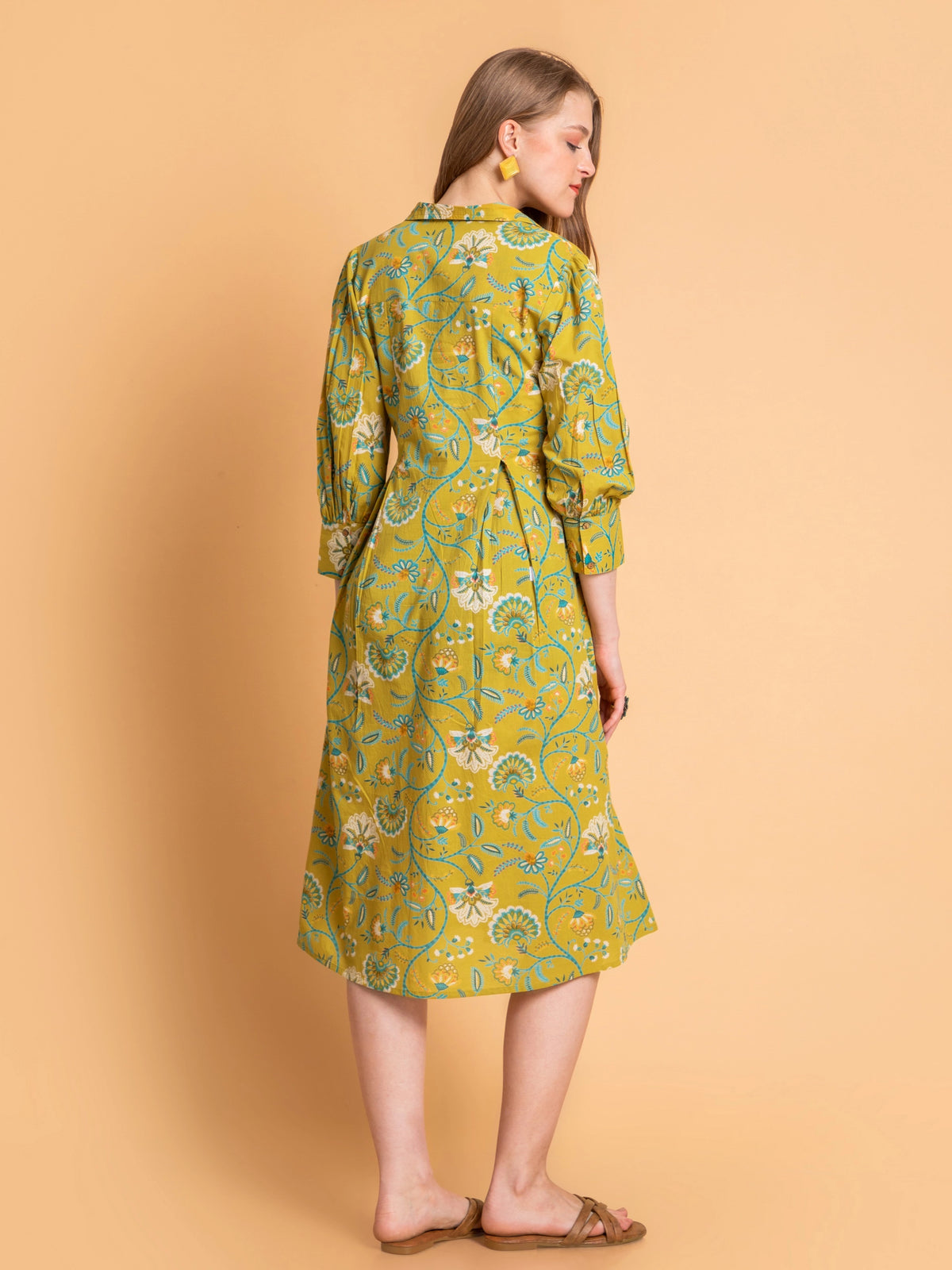 MULCOTTON COLORFUL PRINTED ANTIFIT DRESS