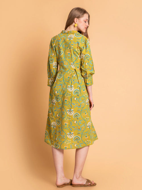 MULCOTTON COLORFUL PRINTED ANTIFIT DRESS