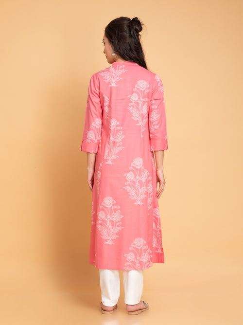 Long Printed A-Line Kurta