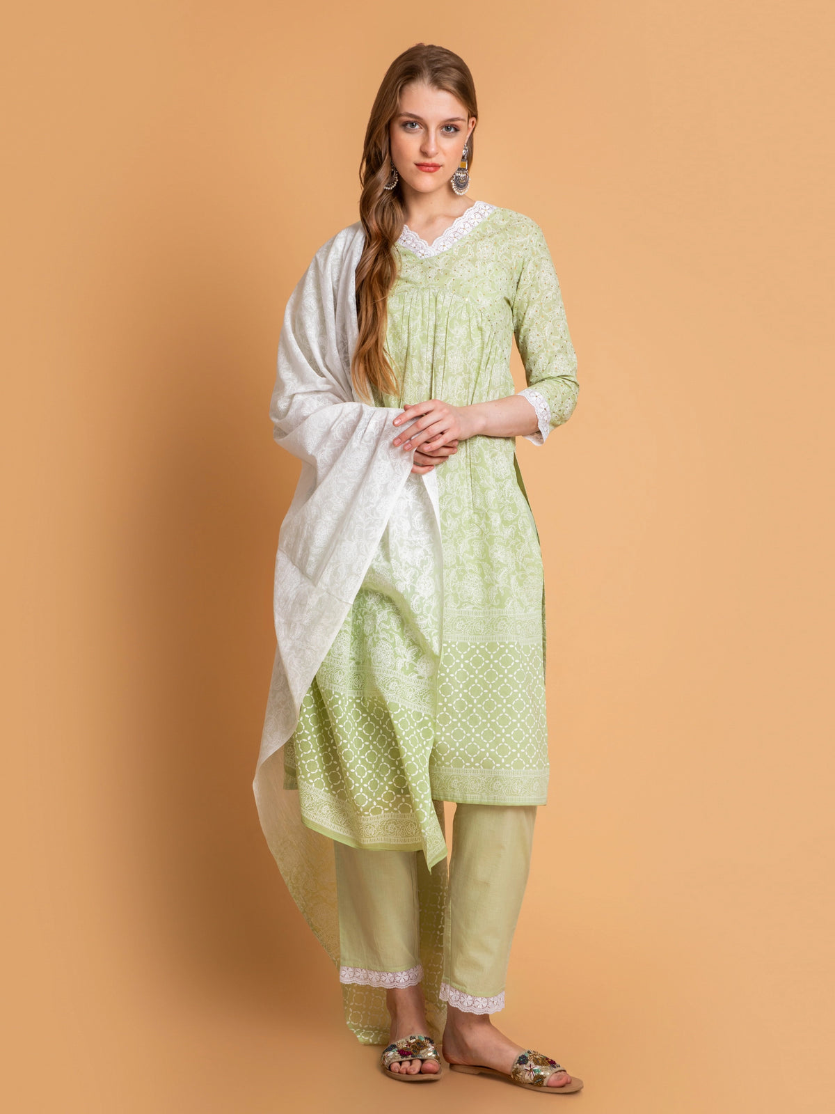 KHADI PRINTED ALIA CUT 3 PCS SET