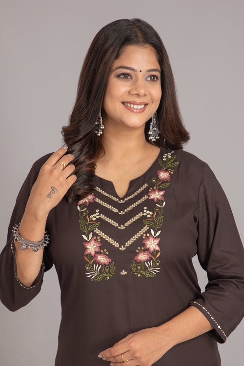 Embroidered Rayon 2Pc Kurta Set