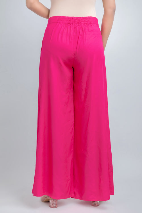 Solid Rayon Palazzo Pants