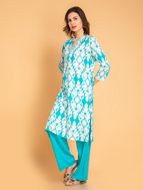 RAYON DAILY WEAR CONTEMPORARY PRINTED LONG KURTA